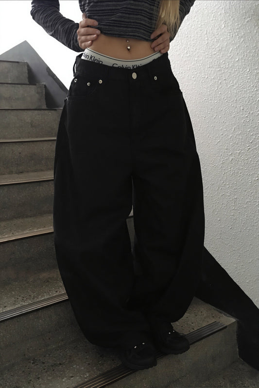 Vintage Leopard Cross Curved Jeans