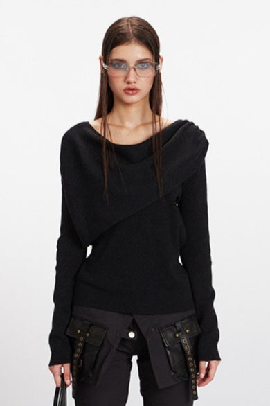 Cowl Neck Chic Fitted Knit Top