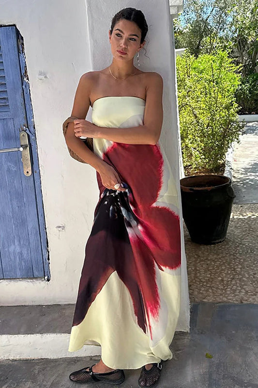 Backless Loose Maxi Floral Dress