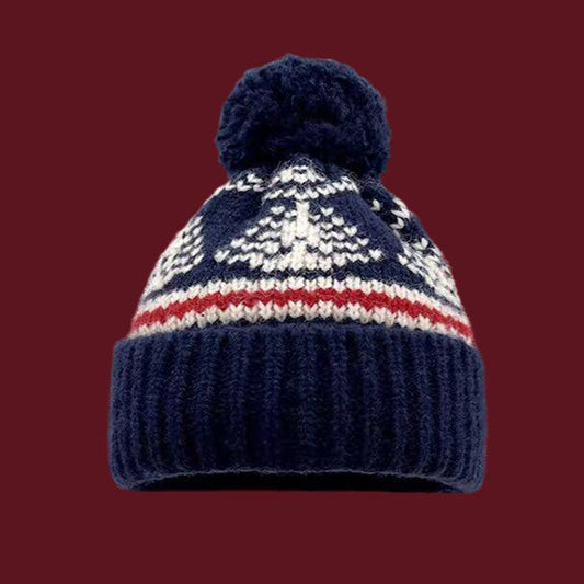 Textured Pom Pom Christmas Hat