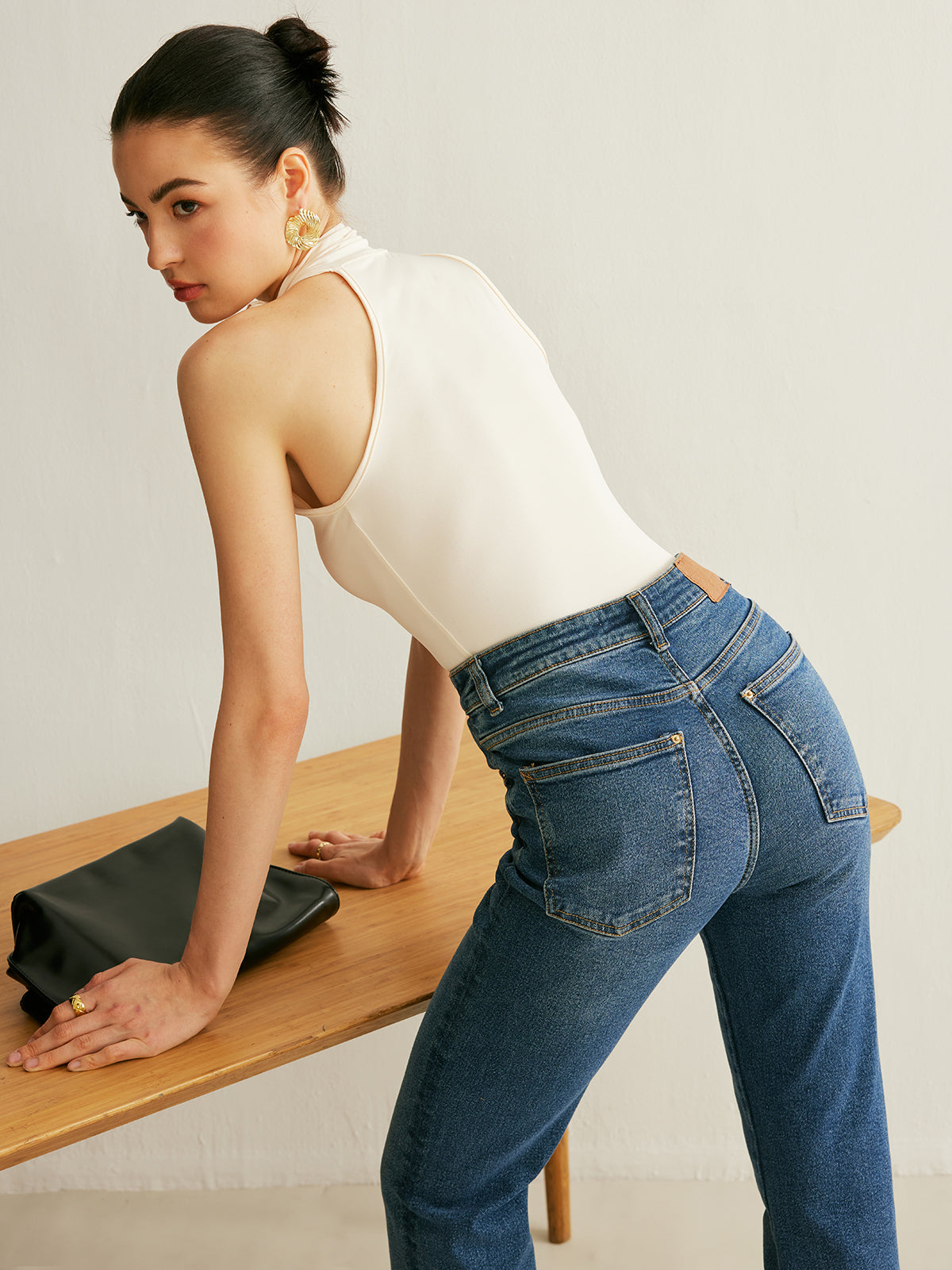 Tie Neck Halter Top Tank Tops & Camis