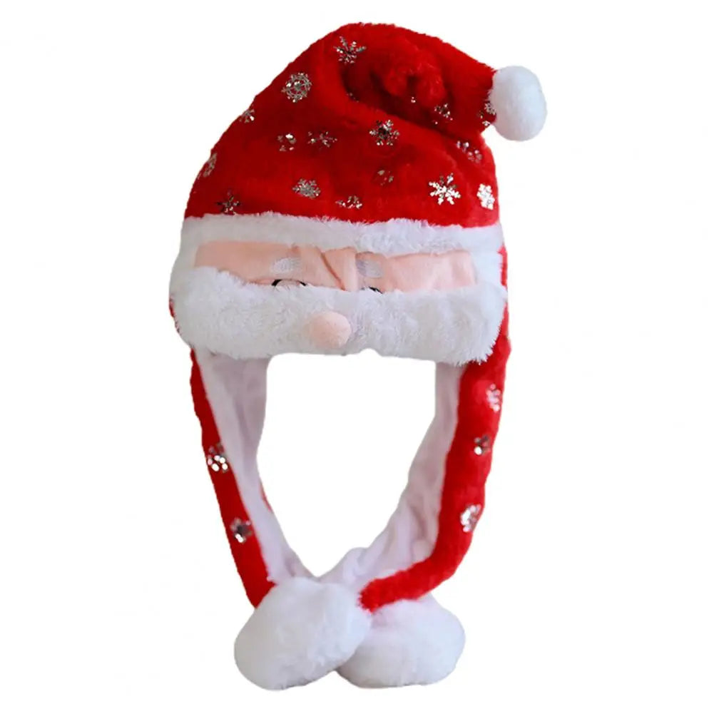 Jumping Santa Claus Elk Snowman Snowflake Cosplay Hat D Hat-L