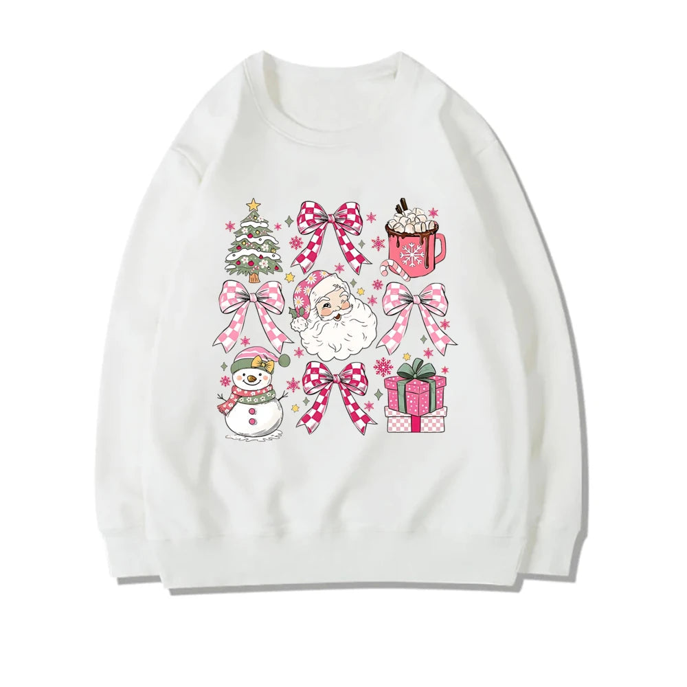 Coquette Christmas Santa Sweatshirt - Holiday Hoodie White 2 / S Hoodies-L