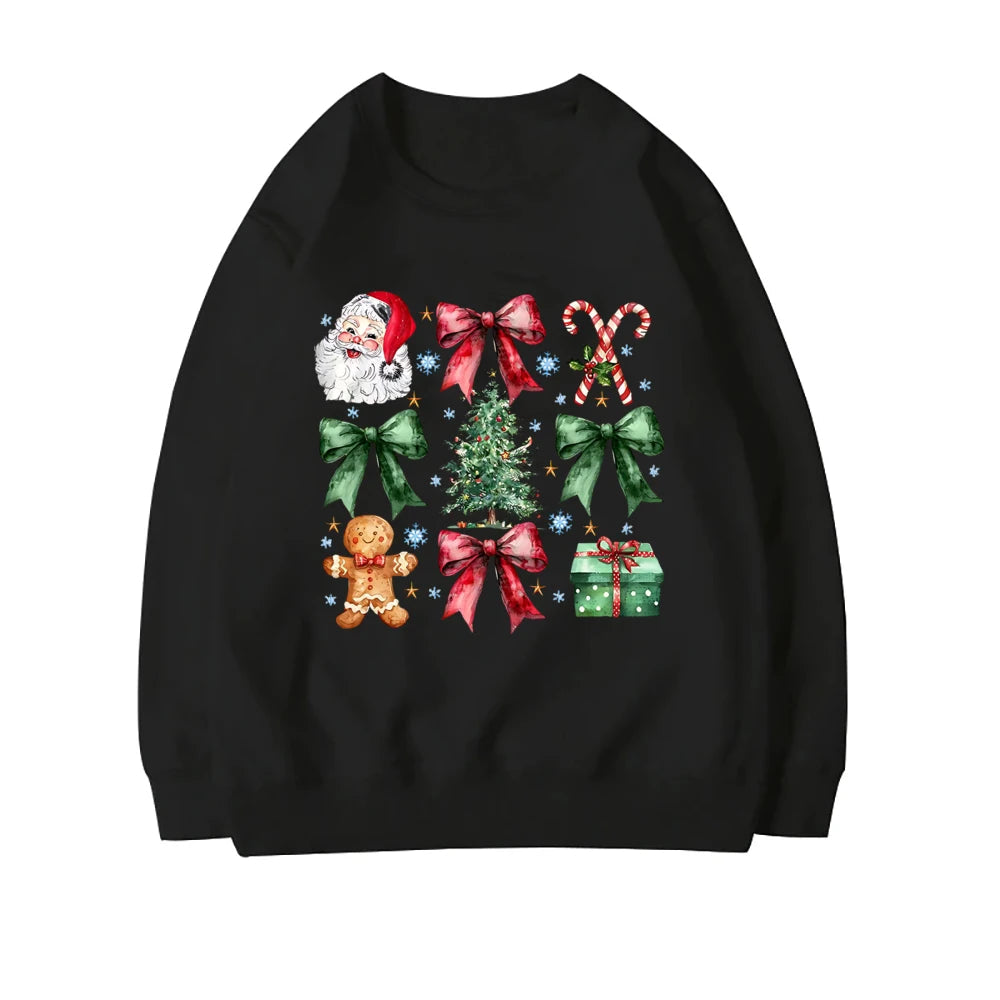 Coquette Christmas Santa Sweatshirt - Holiday Hoodie Black / S Hoodies-L