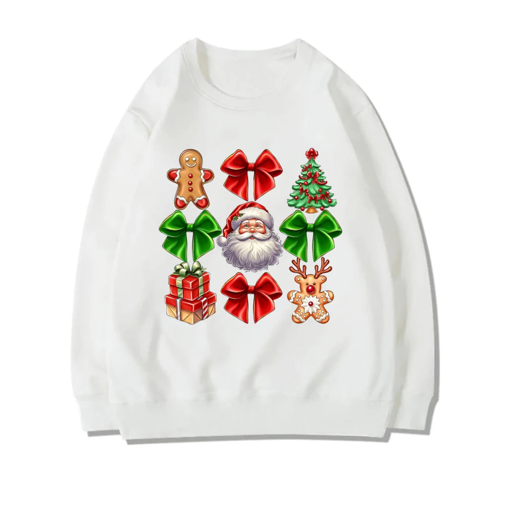 Coquette Christmas Santa Sweatshirt - Holiday Hoodie White 3 / S Hoodies-L