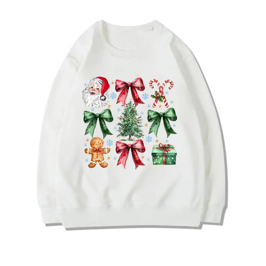 Coquette Christmas Santa Sweatshirt - Holiday Hoodie White / S Hoodies-L