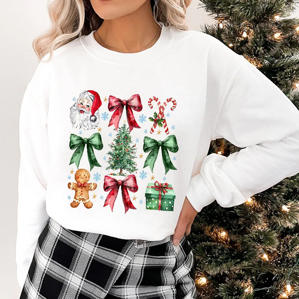 Coquette Christmas Santa Sweatshirt - Holiday Hoodie Hoodies-L
