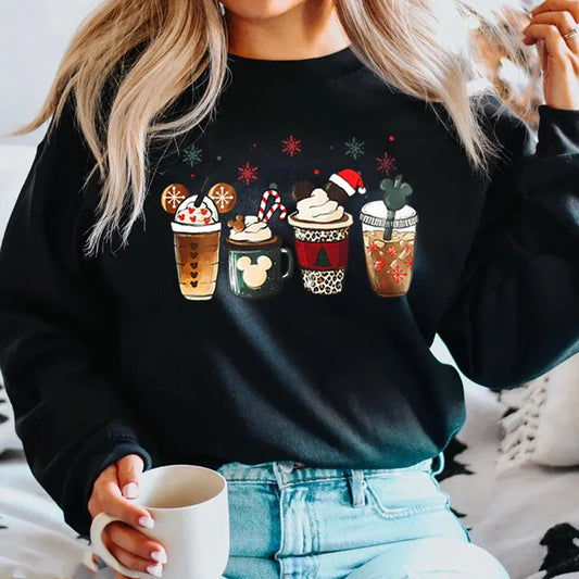 Charming Gingerbread Coffee Magic Kingdom Christmas Hoodie Black / S Hoodies-L
