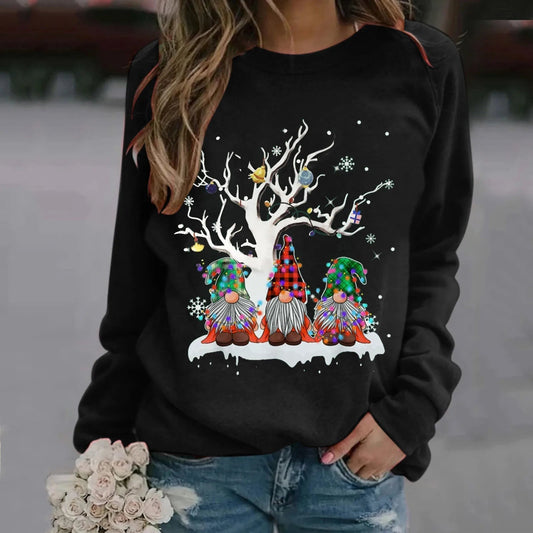 Oversize Workout Ugly Xmas Long Sleeve Christmas Hoodie Black / S Hoodies-L
