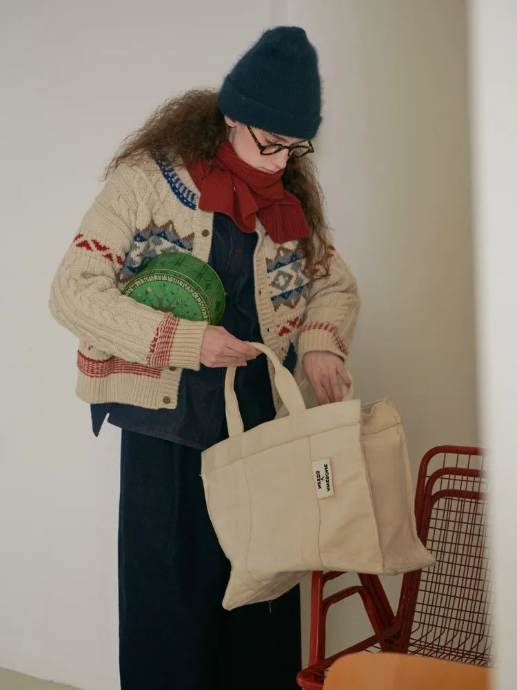 Vintage Christmas Twisted Floral Cardigan Cardigan-241208