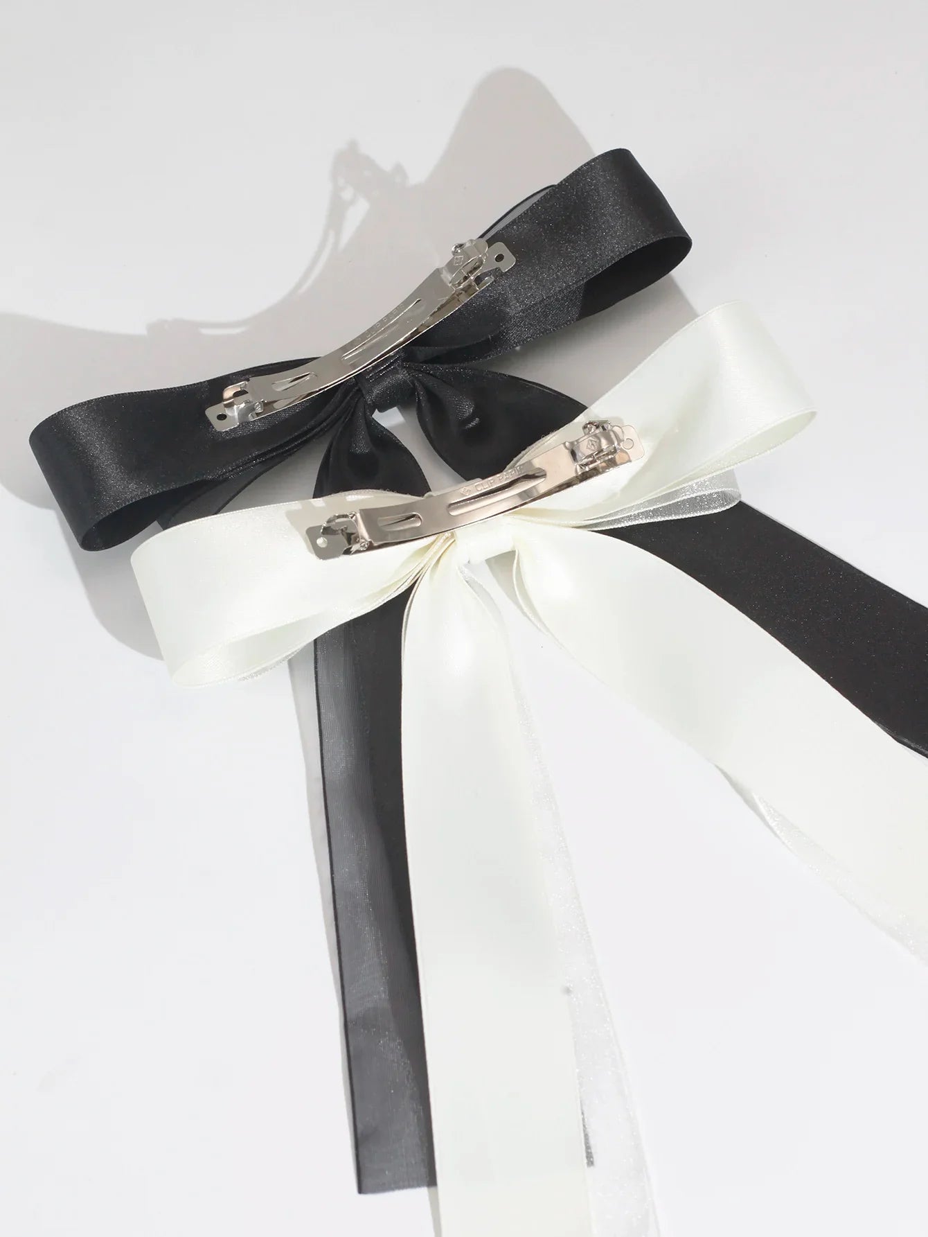 Mesh Ribbon Back Head Top Clip - Retro Christmas Hair Accessory Accessories-L