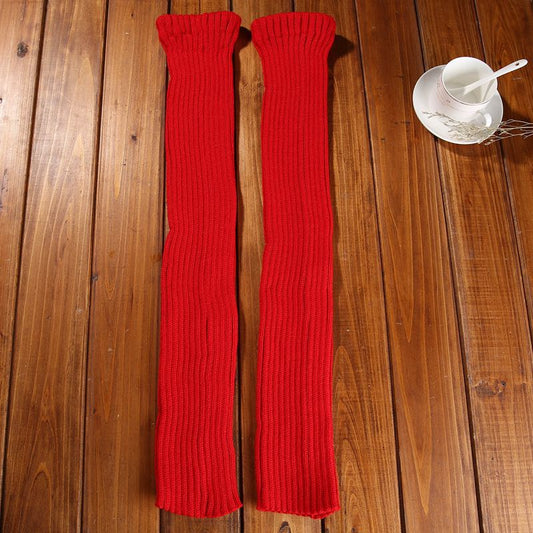Thick Knit Warm Red Leg Warmers