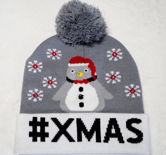 LED Snowflake Jacquard Christmas Hat