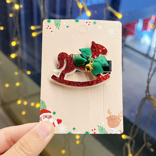 Christmas Cartoon Sparkle Clip Hair Accessory