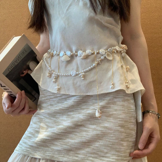 Pearl Shell Tassel Waist Body Chain