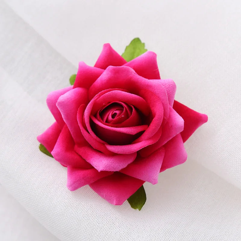 Red Wedding Rose Flower Bride Headdress Hair Accessory Pink 3 Accessories-L