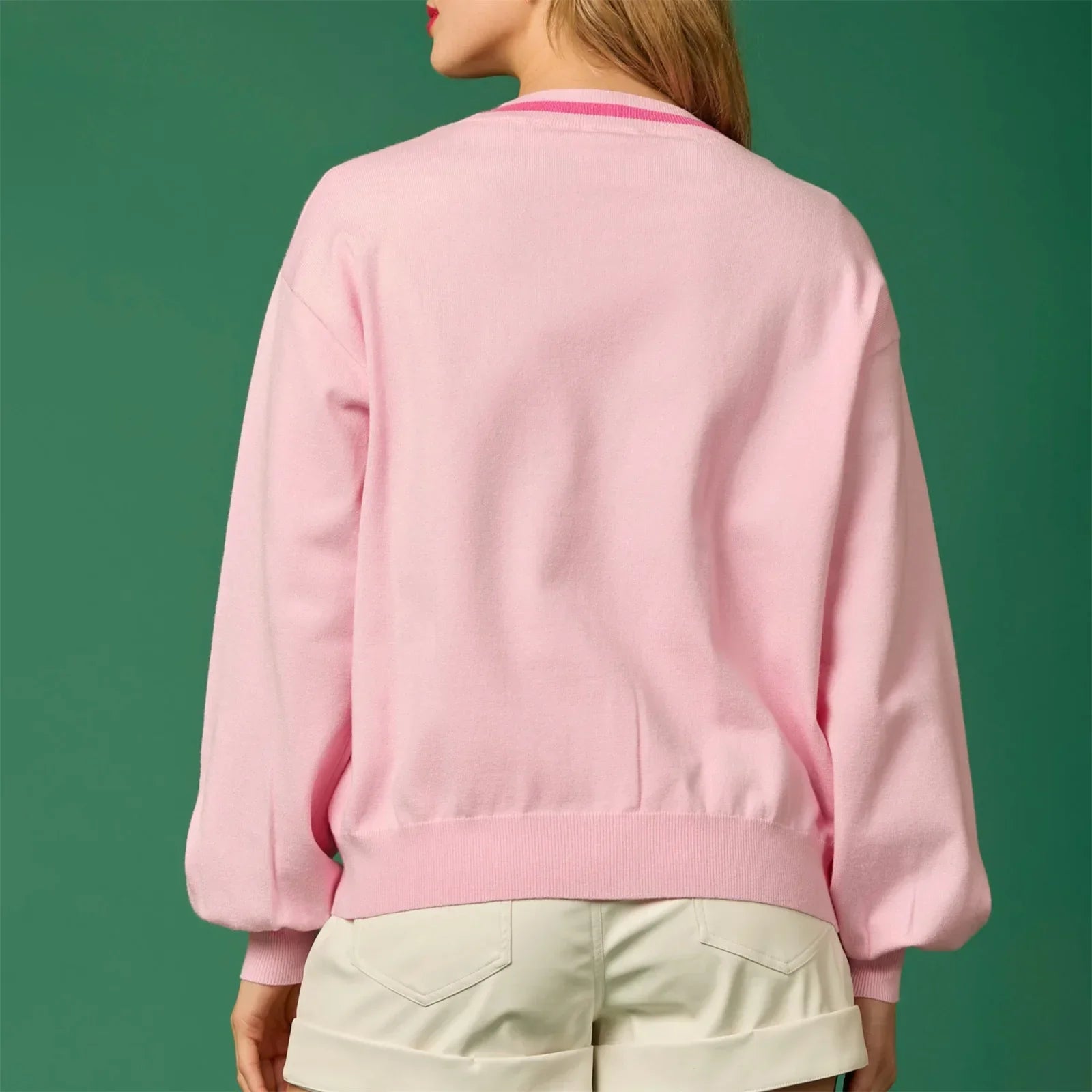 Glitter Sequin Soldier Pattern Cardigan Cardigan-241208