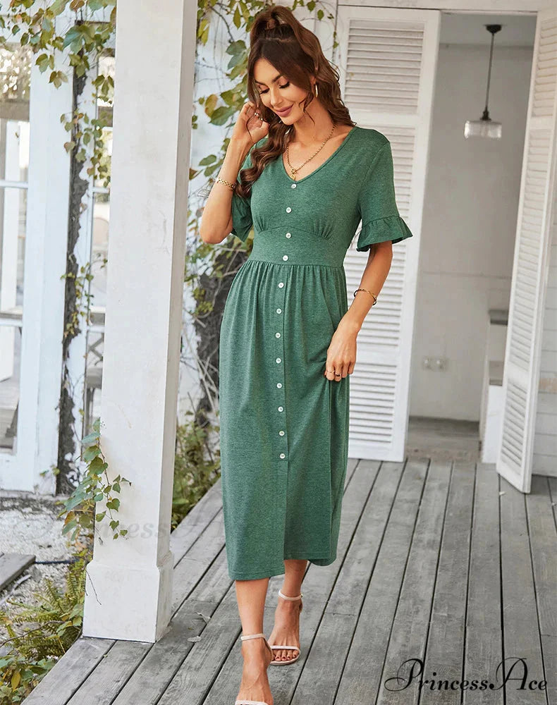 A-LINE DRESS - SOLID COLOR M / black