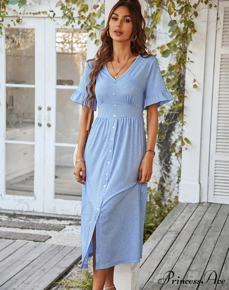 A-LINE DRESS - SOLID COLOR S / gray