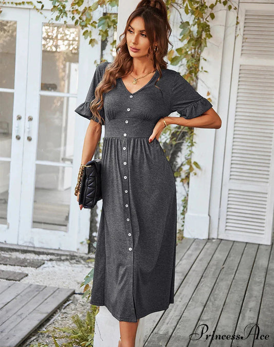 A-LINE DRESS - SOLID COLOR S / green