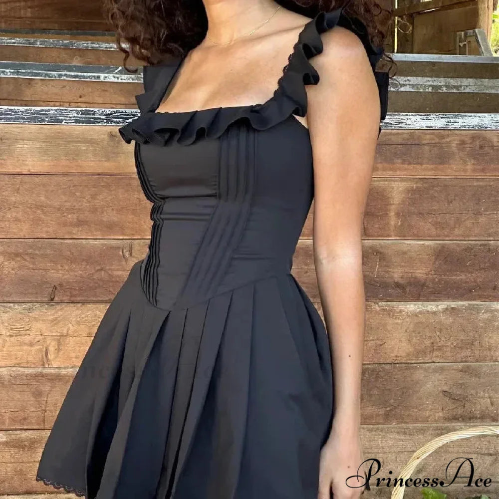 A-line Slinky Pleated Mini Dress