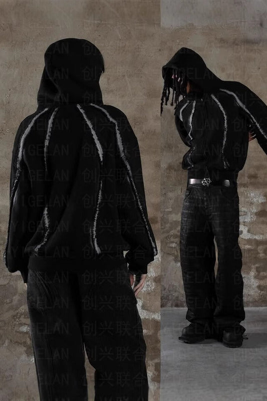 Washed Pocket Zip Hoodie