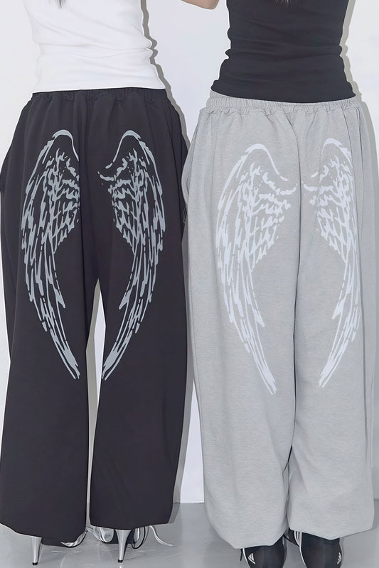 Vintage Hip Hop Graphic Baggy Straight Pants