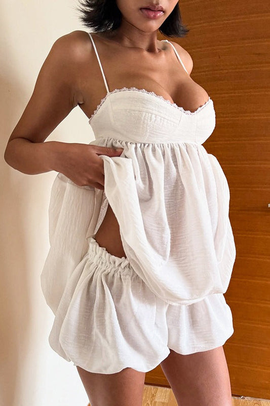 Ruffle Cami and Pumpkin Shorts Lounge Set