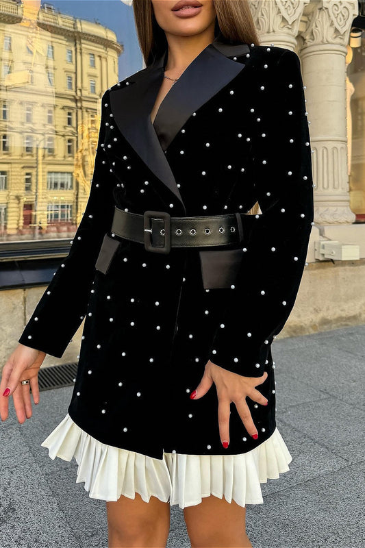 Pearl Studded Blazer Mini Dress