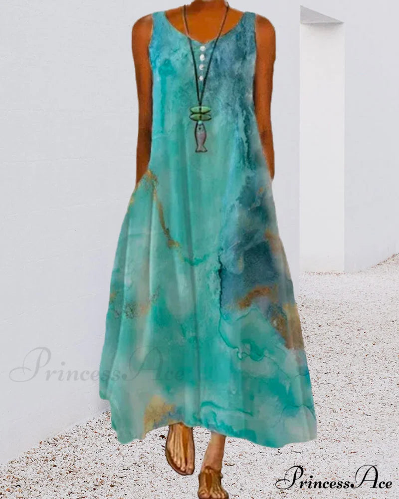 Abstract Print Maxi Dress