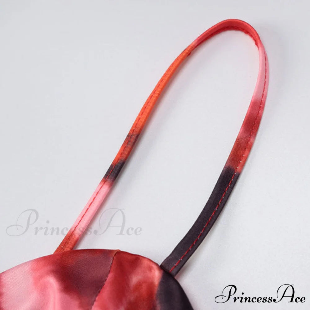 Abstract Sunset Pattern Long Modern Sleeve Cropped Cardigan - Orange L / Red