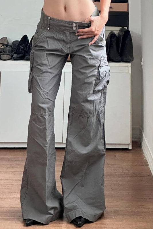 Vintage Gray Loose-Fit Cargo Pant