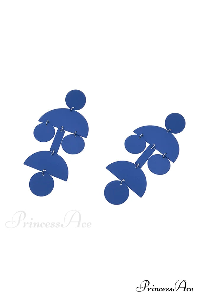 Acrylic Geometric Stylish Long Earrings Blue