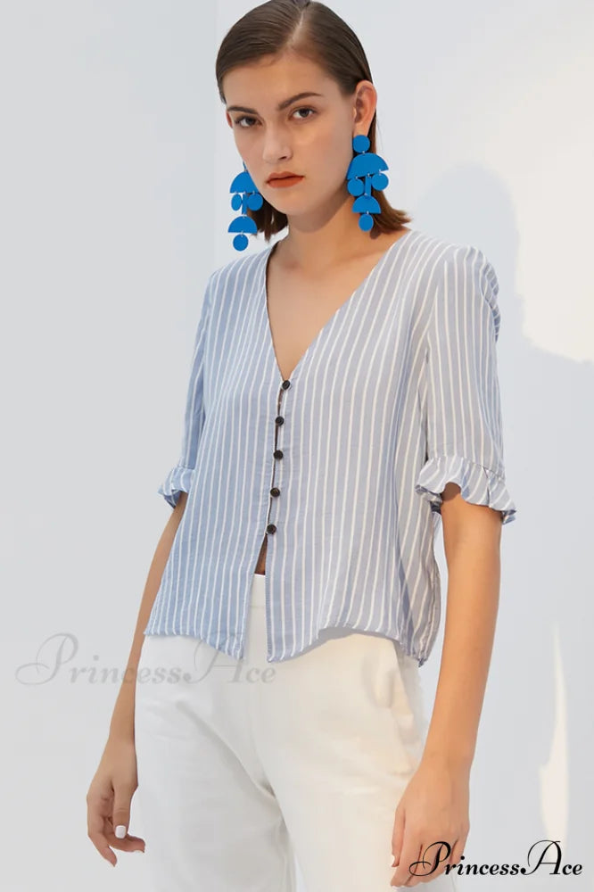 Acrylic Geometric Stylish Long Earrings Blue