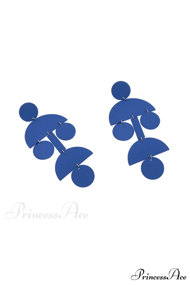 Acrylic Geometric Stylish Long Earrings Blue