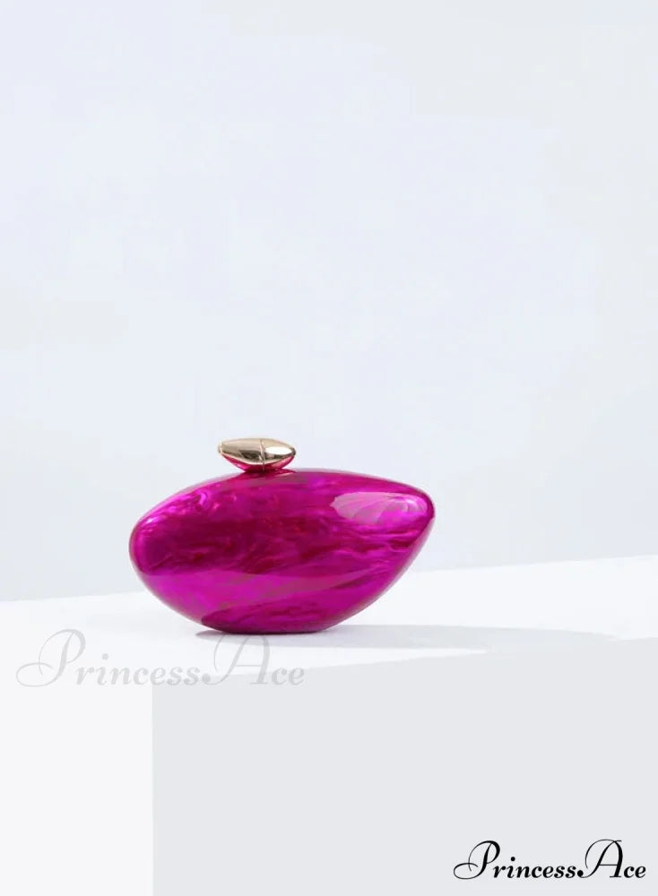 Acrylic Oval Shaped Designer Evening Celebration Handbag Mother-of-Pearl Clutch rose clutchbag-250126