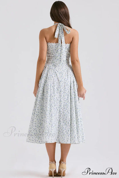 Adabella Cotton Stylish Halter Midi Sundress