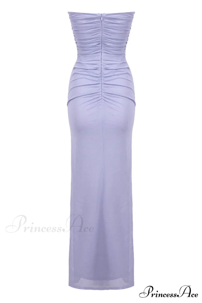 Adela Blue Strapless Charming Cut Out Dress