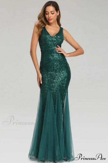 Adeline Sparkly Stylish Sequin Fishtail Gown