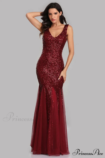 Adeline Sparkly Stylish Sequin Fishtail Gown