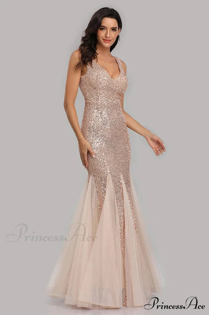 Adeline Sparkly Stylish Sequin Fishtail Gown