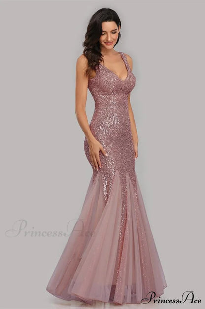 Adeline Sparkly Stylish Sequin Fishtail Gown
