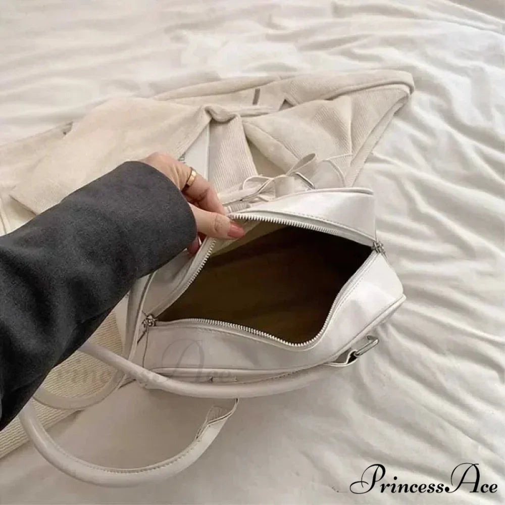 Adorable Bow Tie Synthetic Leather Underarm Shoulder Bag shoulder-250126