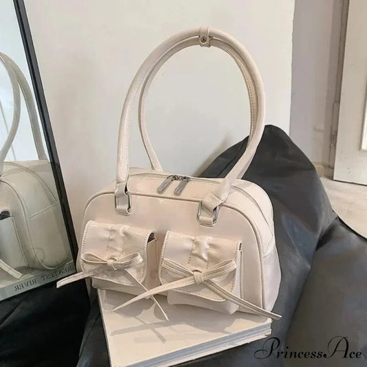 Adorable Bow Tie Synthetic Leather Underarm Shoulder Bag shoulder-250126