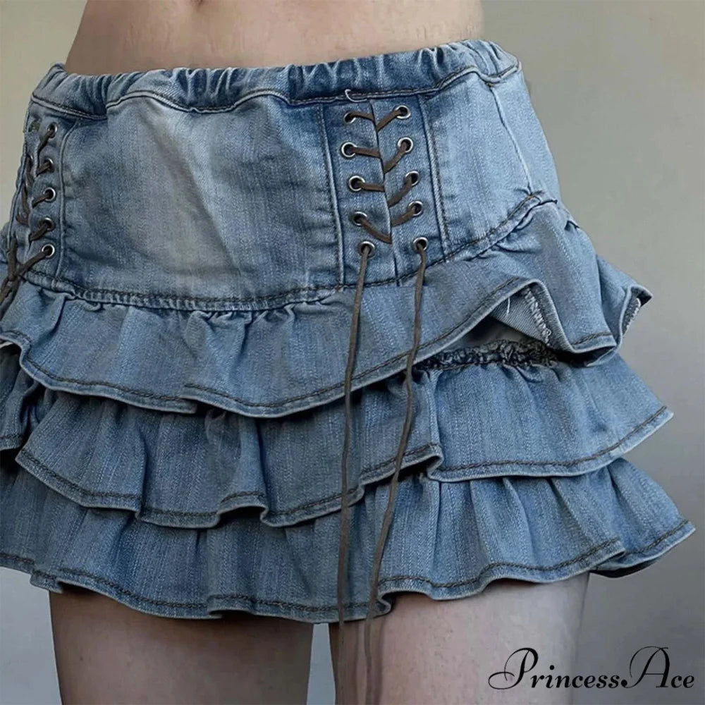 Adorable Cute A-Line Denim Skirt skirts-250223