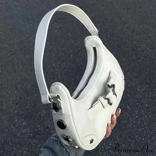 Adorable Ivory Star Leather Shoulder Tote Bag shoulder-250126