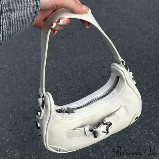Adorable Ivory Star Leather Shoulder Tote Bag shoulder-250126