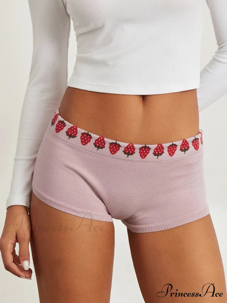 Adorable Pattern Low Cut Lounge Short pink / S short-250223