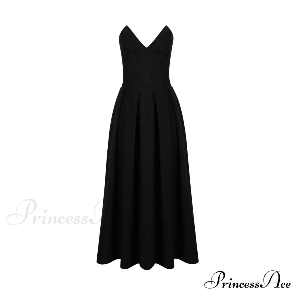 Adriana Midi A-Line Charming Strapless Corset Dress
