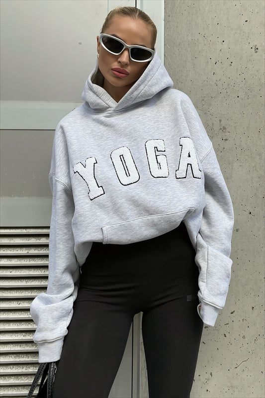 Letter Graphic Oversized Pullover Hoodie